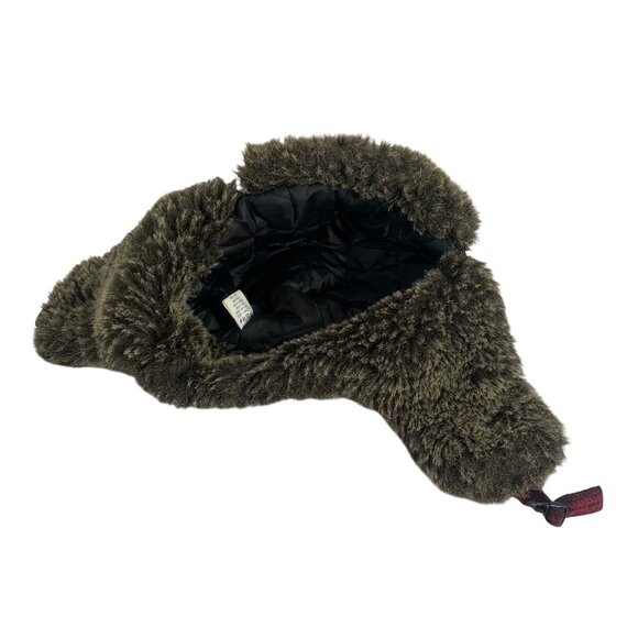 Red Plaid Yukon Charlies Trapper Hunting Hat Faux Fur, Ear + Chin Straps SZ L/XL - Picture 7 of 9